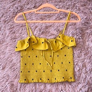 yellow polka dot tank top
